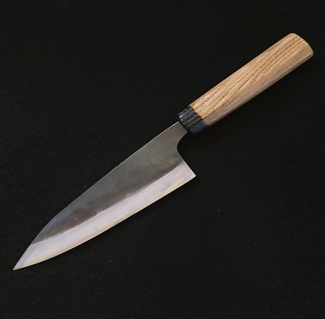 白紙1号 黒打 万能包丁 165㎜ G9365 栗柄 月光作 手作り