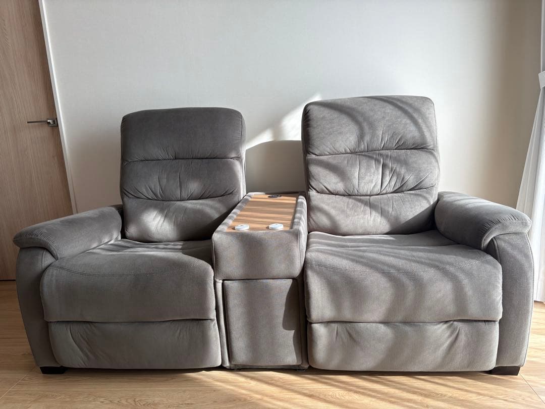 ニトリ Nビリーバ 電動リクライニングソファ 2人掛け 布張り グレー ふかふか