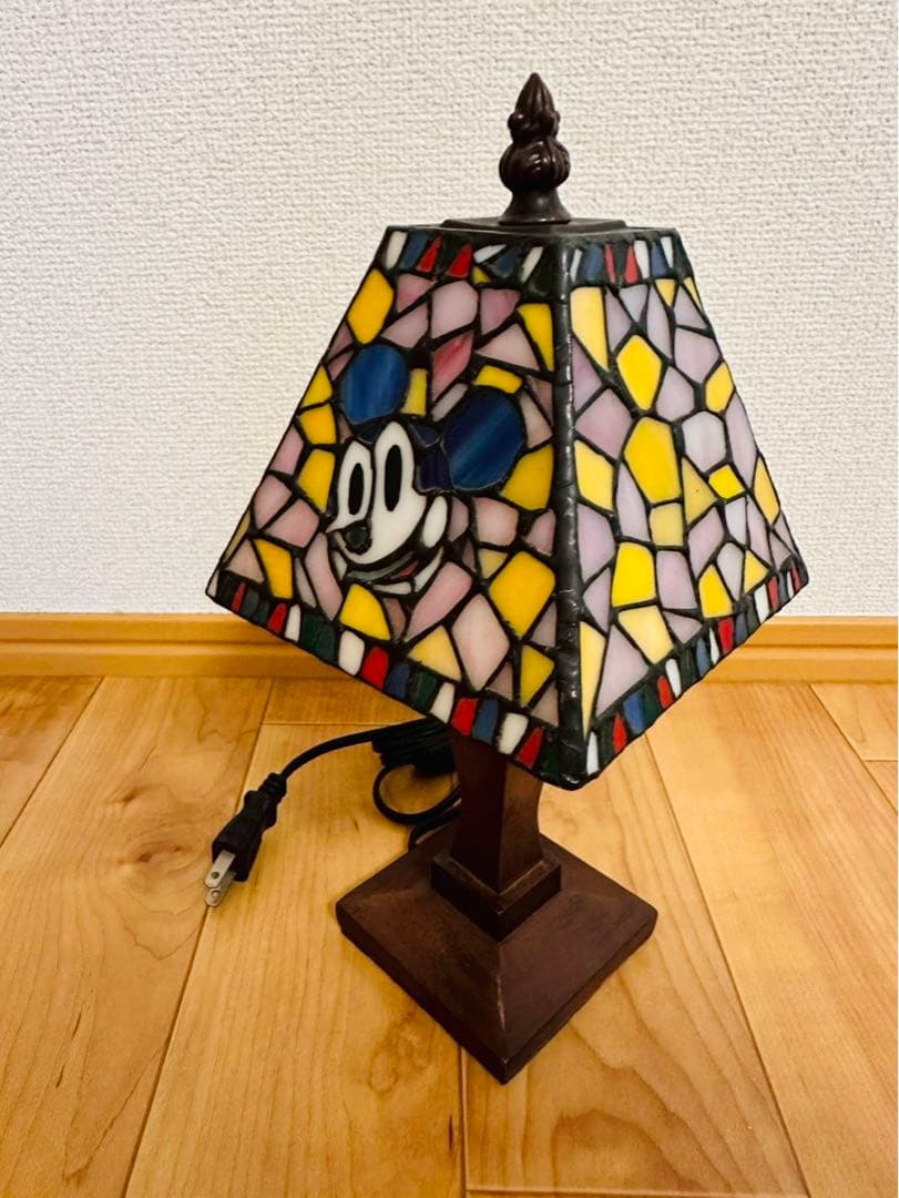本日限りの激値下げ極美品✨TDL限定 ミッキー&ミニー ステンドグラスランプ