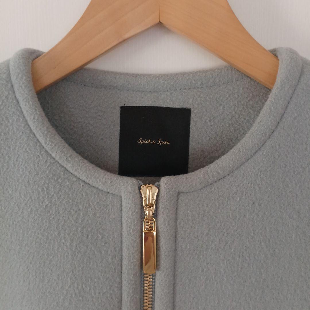 スピックアンドスパン　ビーバーノーカラージップコート　38