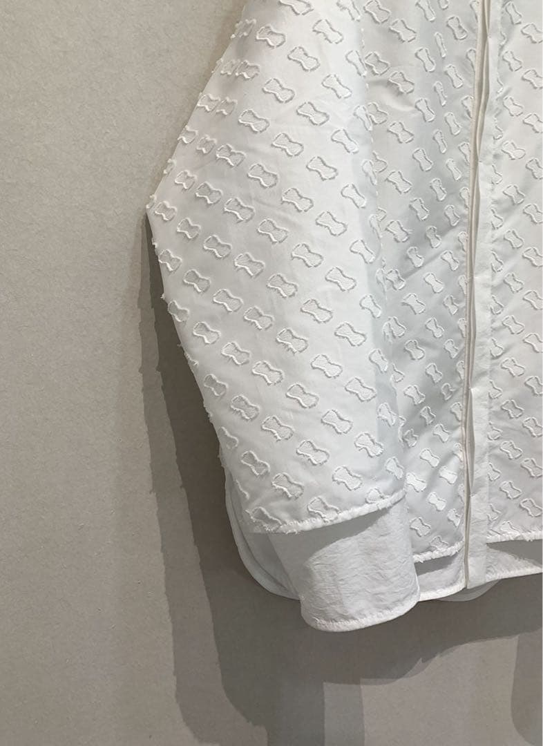 yori ヨリ キティリボンレイヤード ブラウス 白 シャツ ホワイト リボン