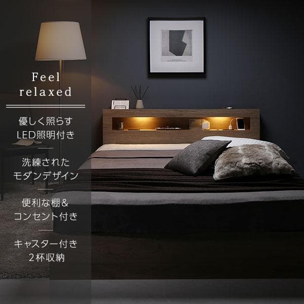 ベッド ダブル ベッドフレームのみ グレージュ ds-2506163