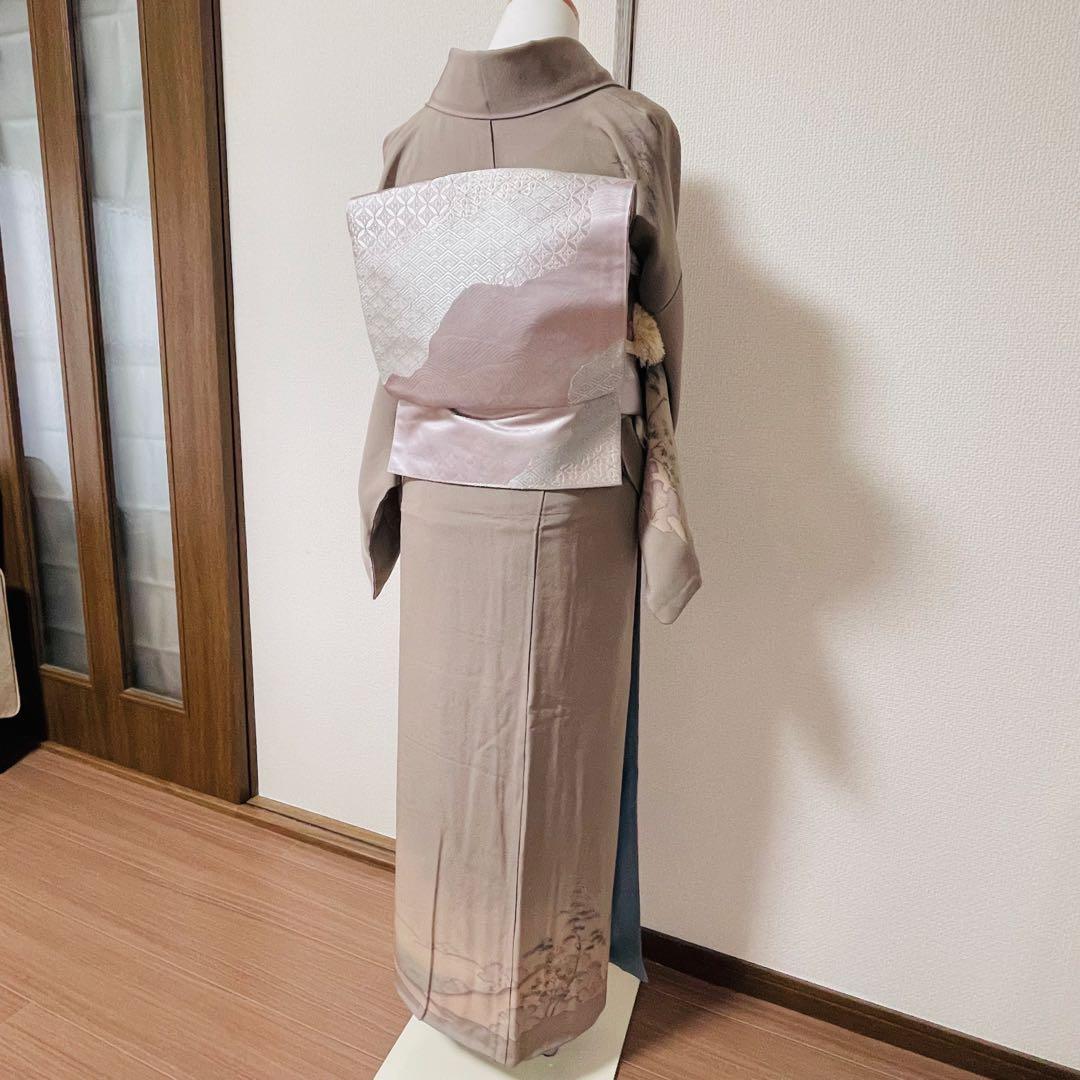 ベージュグレー 4点 フルセット 訪問着 入学式 卒業式 入園式 春 秋 冬