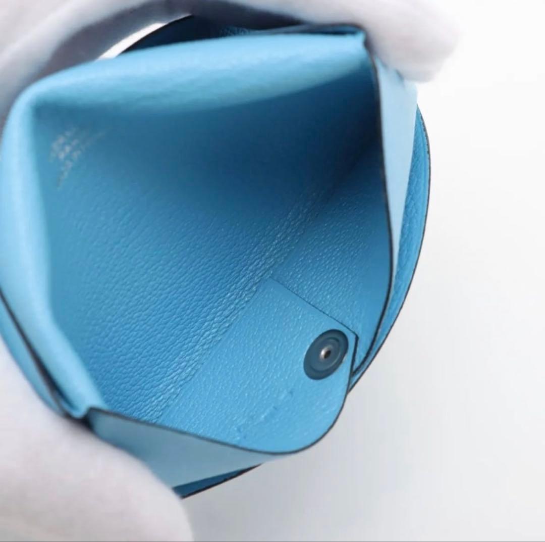 大幅に値下げ！ 未使用 エルメス カードケース カルヴィ シェブルミゾル 水色