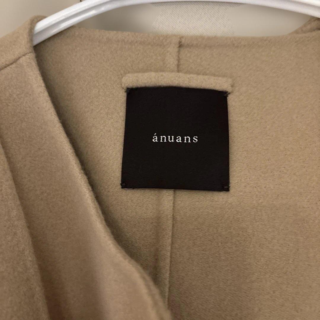 【正規品】anuans リバーウールミドルマフラーコート　ベージュ　コートカバー