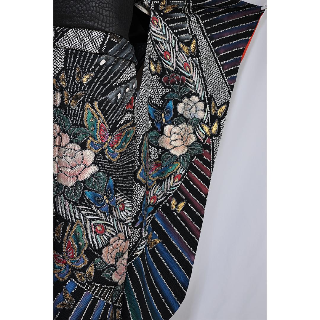 高級総絞り箔振袖単体162.5cmWR56