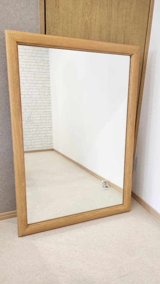 美容室ナチュラルウッド壁掛け鏡