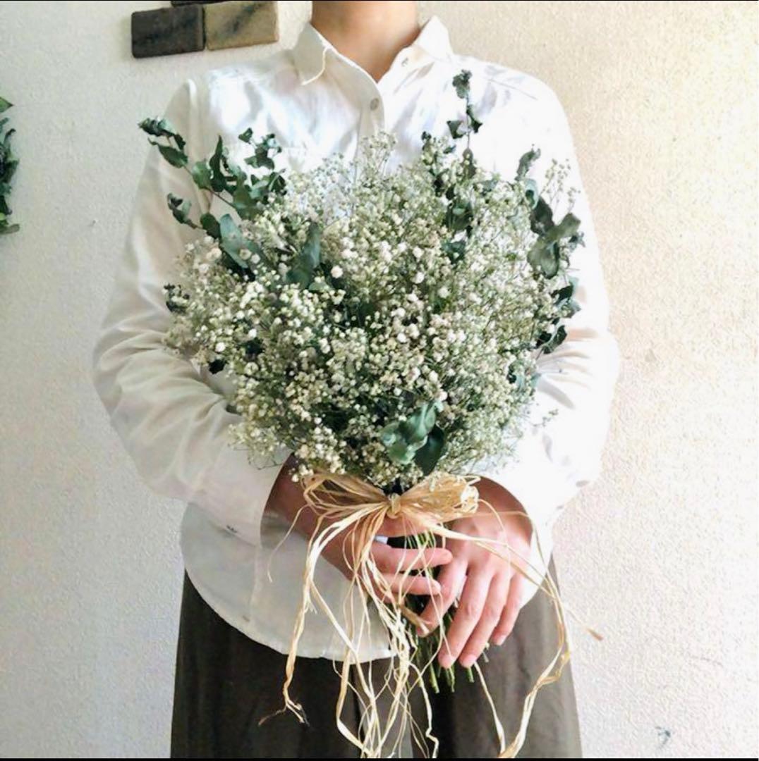 かすみ草　ブーケ　ブートニア　ウェディングブーケ　前撮り