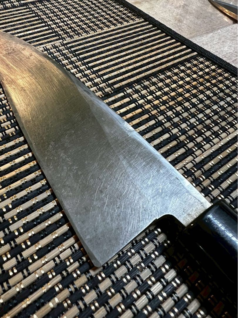 二正明　大出刃包丁　白鋼　刃渡り約21センチ