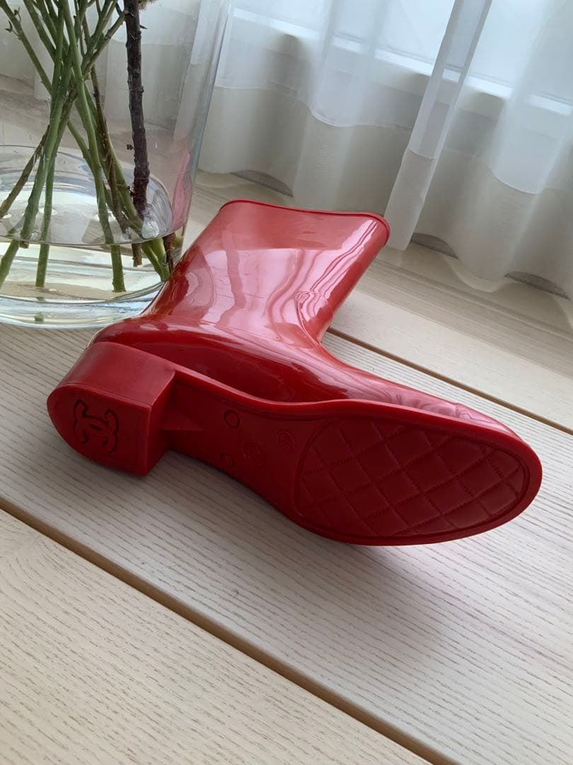 CAHNEL シャネル カメリア　長靴 レイン　ブーツ　廃盤　激レアSALE