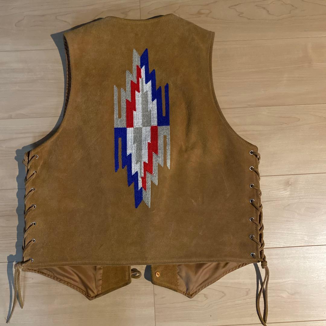 【美品】インディアンクラシック スウェード チマヨ レザー ベスト アメカジ