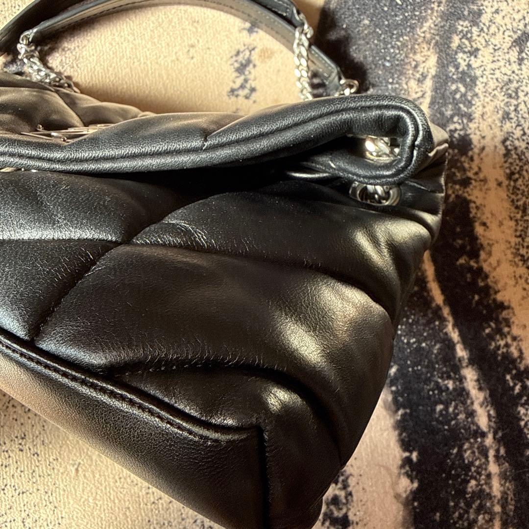 YSL ブラック ショルダーバッグ キルティング