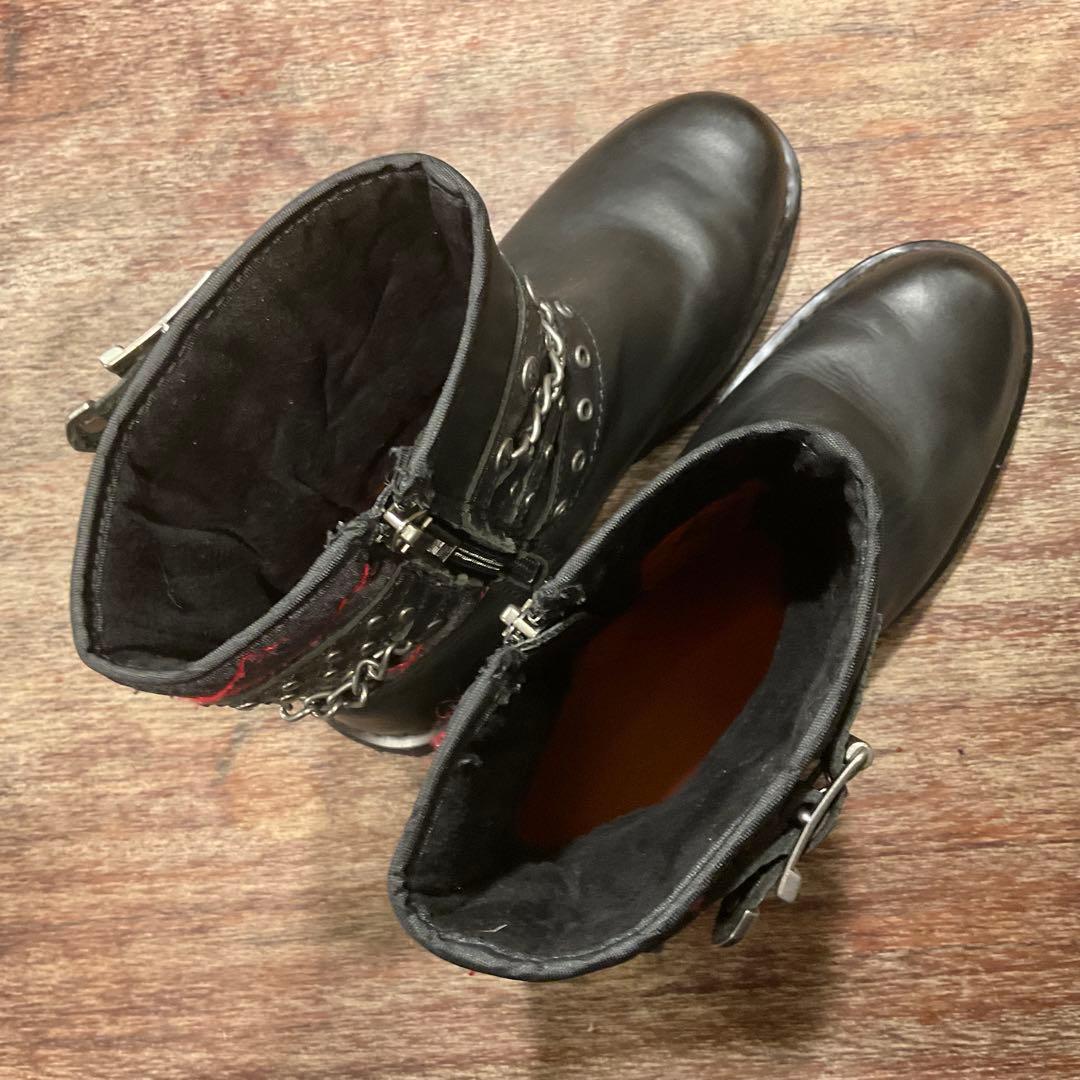 美品！ハーレーダビッドソン 87043 ショートブーツ チェーン23.5cm