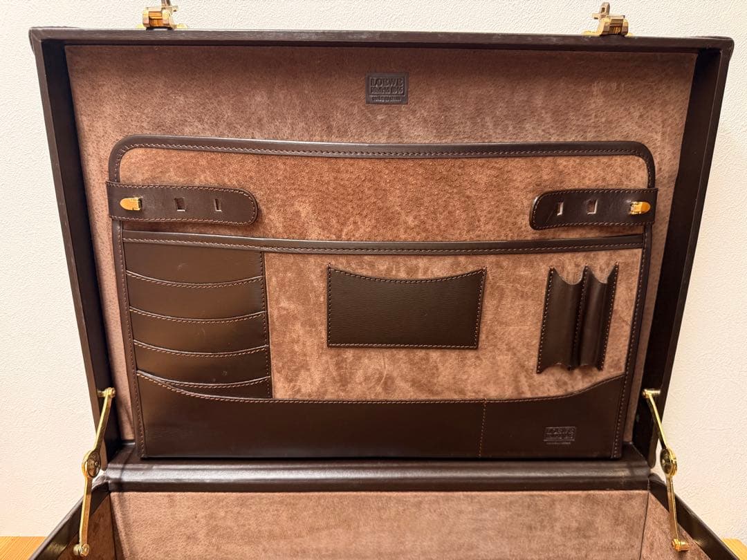 LOEWE アタッシュケース ブラウン レザー