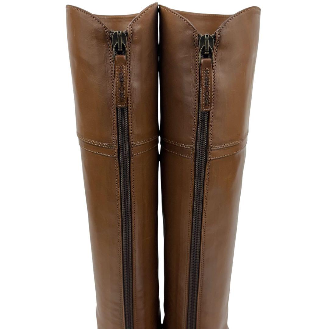 【使用感少】SARTORE サルトル　24cm 37 ロングブーツ　ブラウン