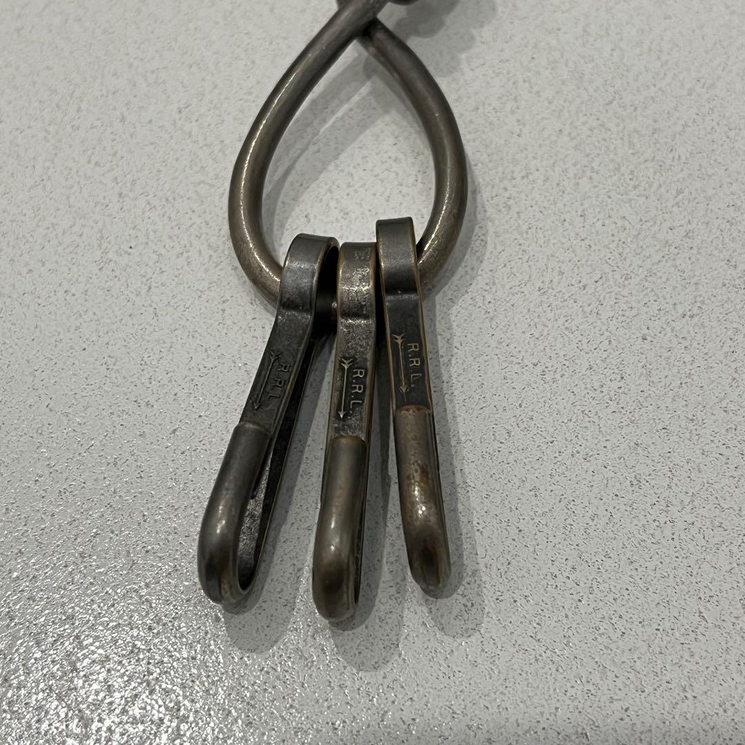 美品 RRL レザー 3連 キーフォブ リング ホルダー ラルフ leather