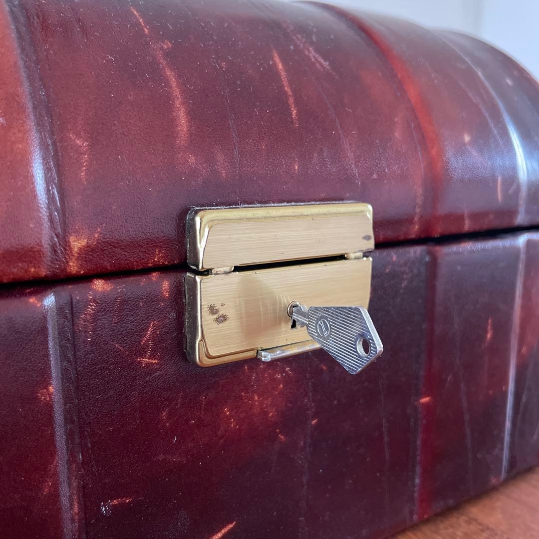 アンティーク　ジュエリーボックス　アクセサリー　収納　レザー　本革　ヴィンテージ