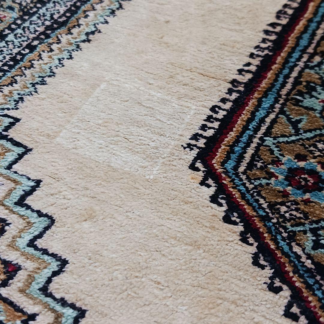 Y3346 高級ペルシャ絨毯 イラン シルク100% 手織り72万ノット