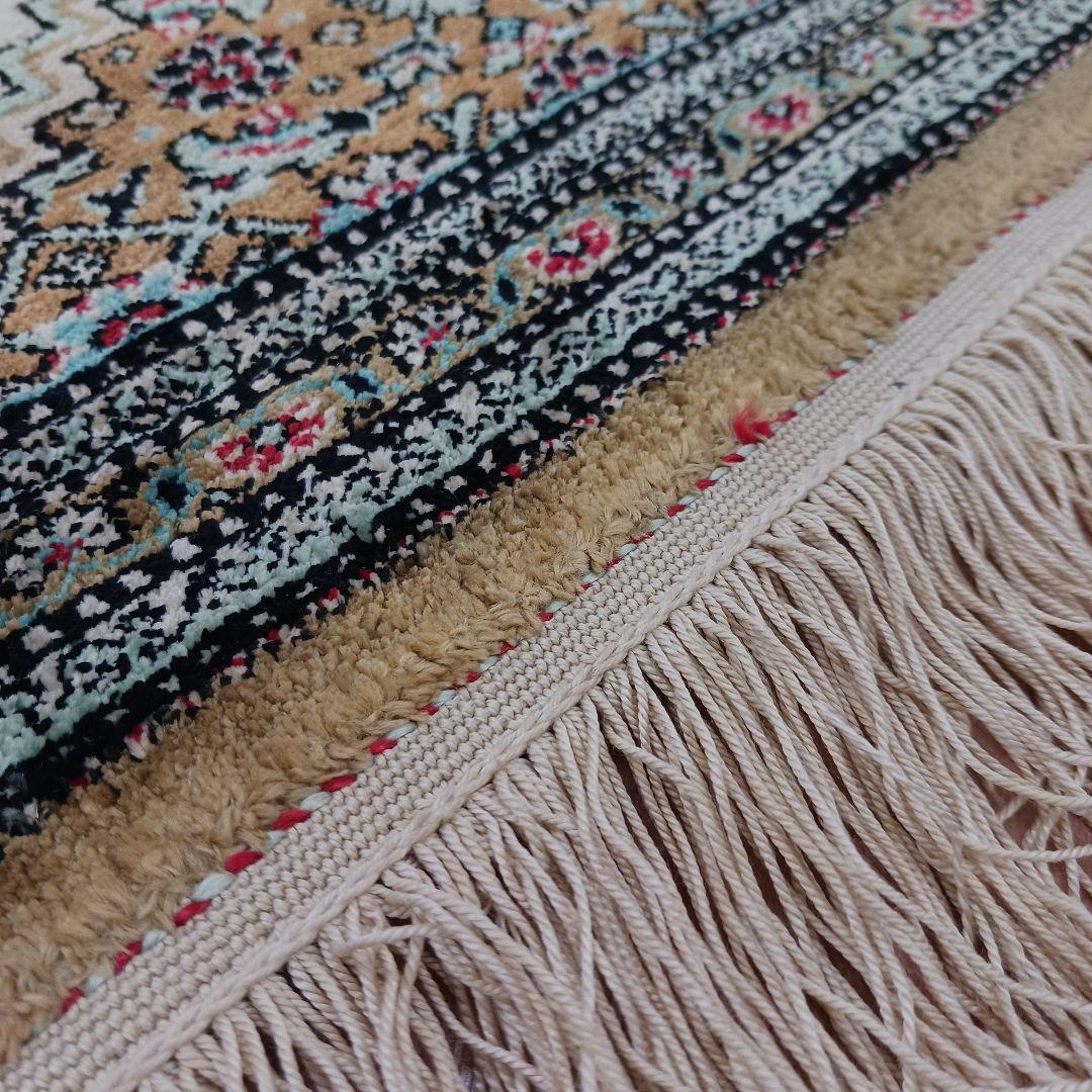 Y3346 高級ペルシャ絨毯 イラン シルク100% 手織り72万ノット