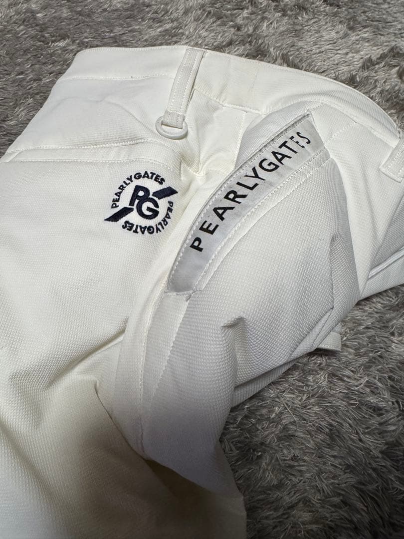 PEARLY GATES ホワイト スリムフィットパンツ