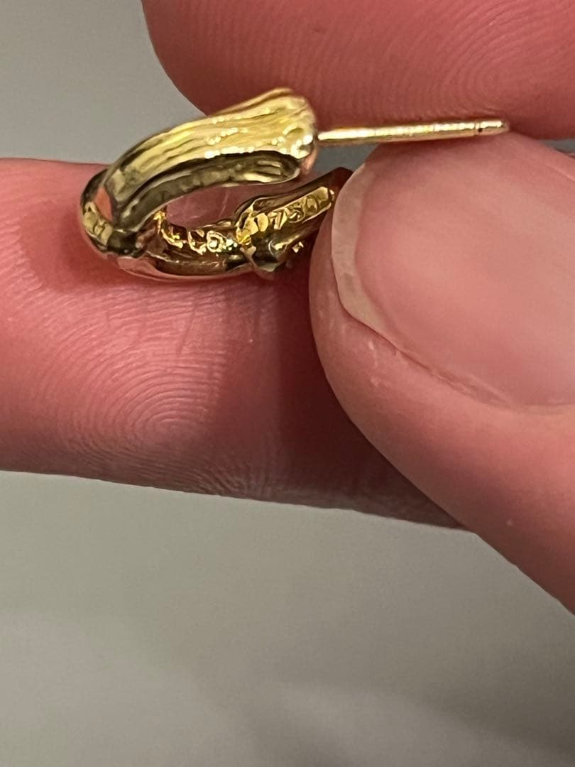 Tiffany バンブー　YG ピアス　片耳　k18