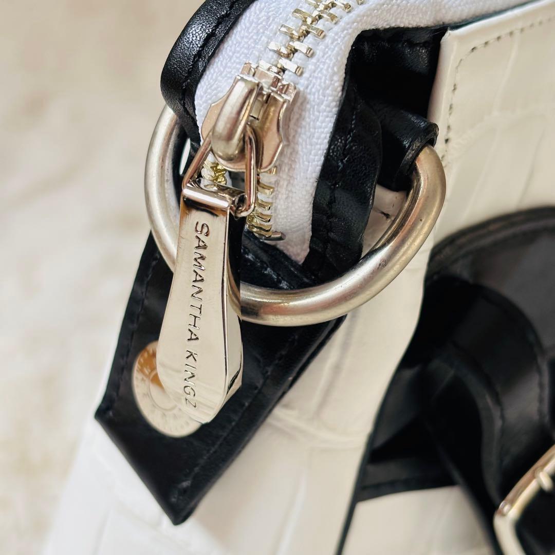 Samantha KINGZ クロコダイル　ホワイト　ビジネスバッグ A4