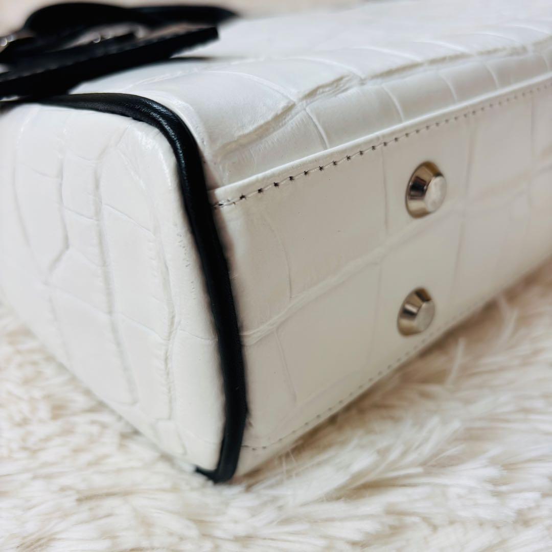 Samantha KINGZ クロコダイル　ホワイト　ビジネスバッグ A4