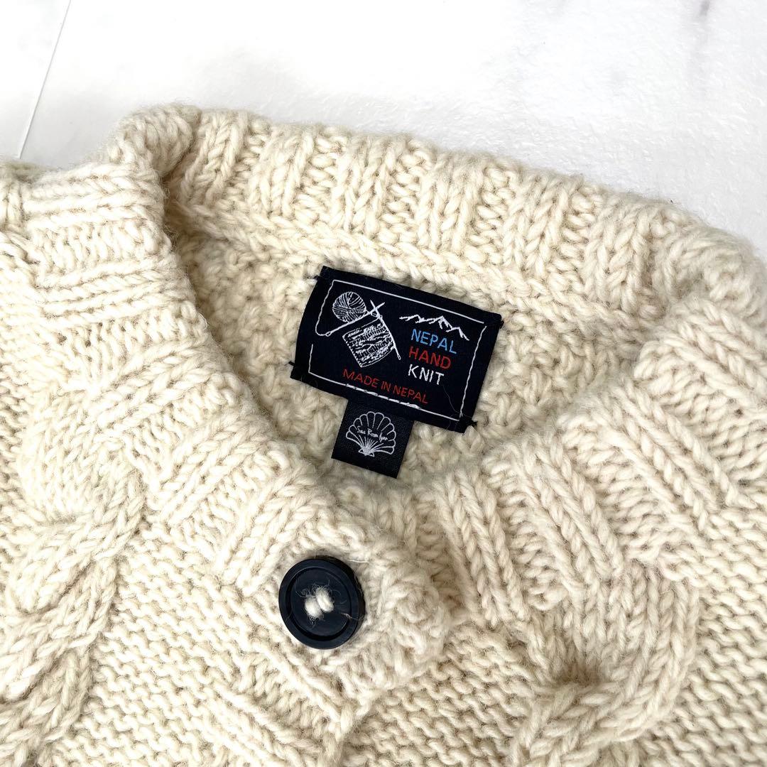 極美品 シールームリン NPL ハンドニット シェルケーブルフラワーカーディガン