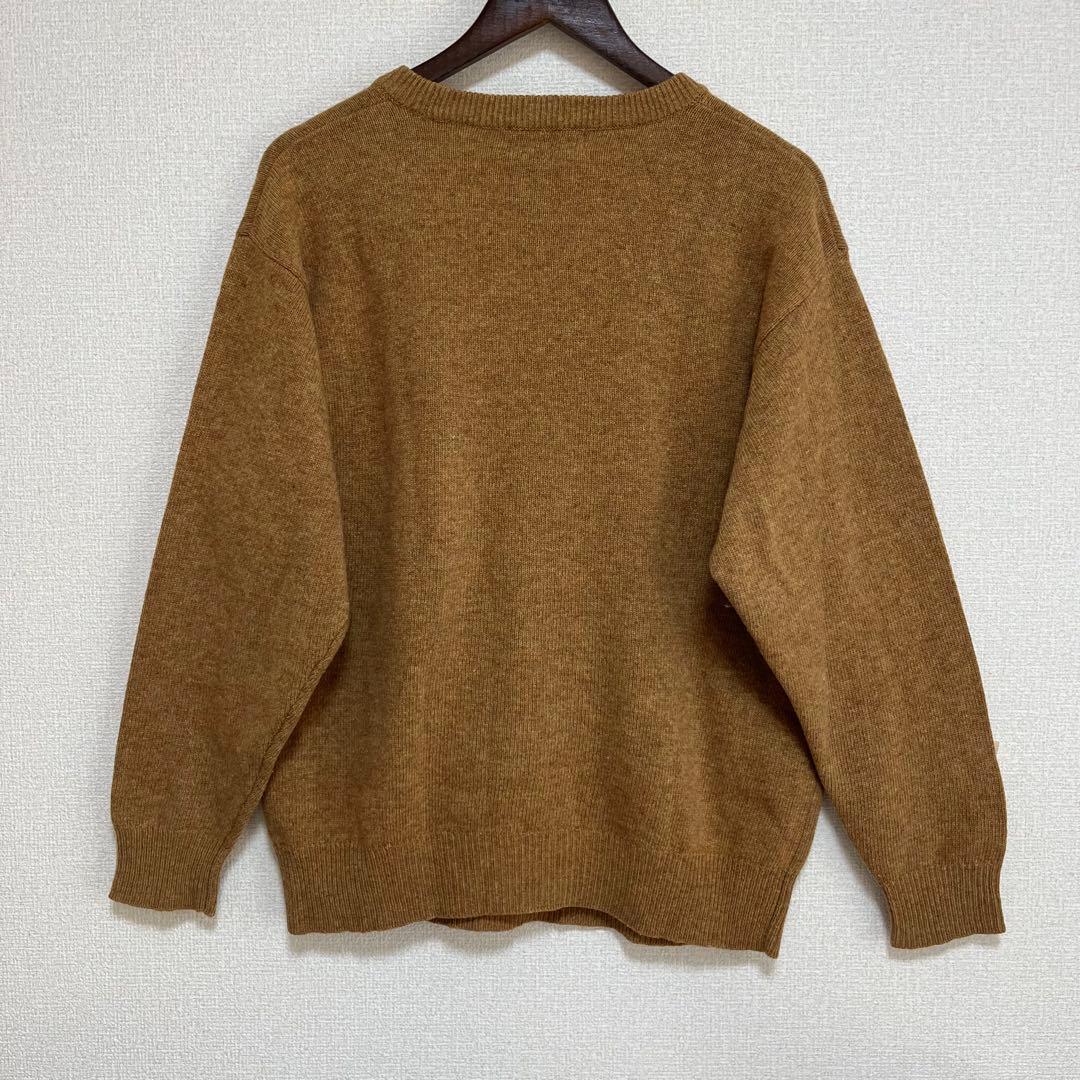 ポロ ラルフローレン ニット セーター ブラウン 赤ポニー刺繍 ウール L