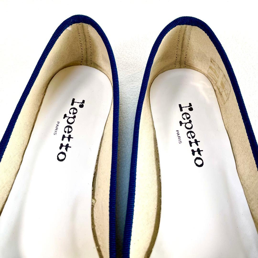 美品✨レペット フラット バレエシューズ エナメル ネイビー 40