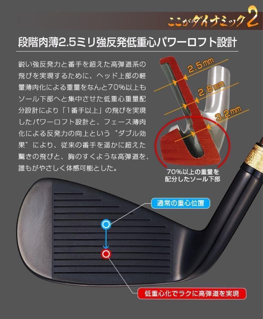 【新品6本】2番手飛ぶ最高峰★ダイナミクス プレステージアイアン 5〜PWセット