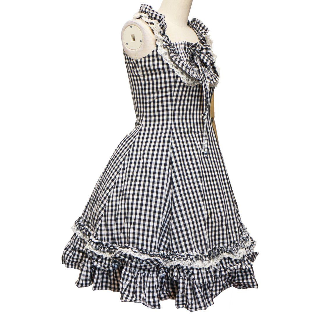 ヴィクトリアンメイデン ベス ギンガムチェック レースアップ ロリータワンピース
