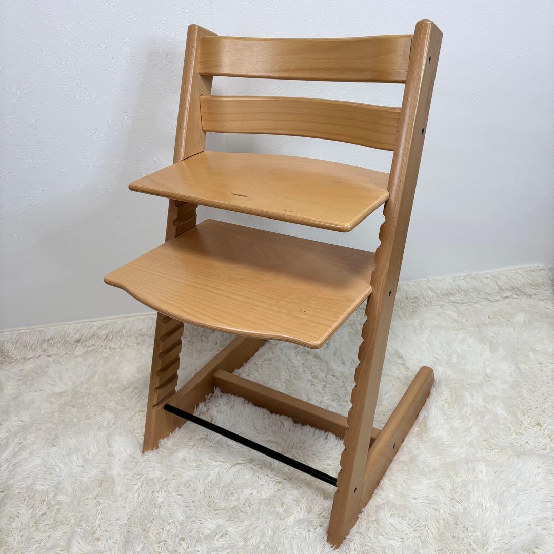 ストッケ　トリップトラップ　ナチュラル　ベビーセット&トレイ&ハーネス付