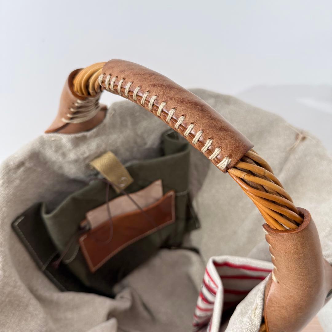 【美品✨️】eb.a.gos エバゴス オイルショルダー 1本手 かごバッグ 紅籐