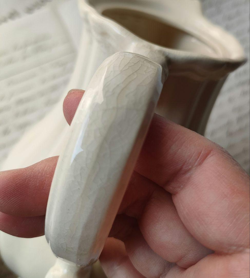 美品　サルグミンヌ　花リム　ポット&シュガーポット　フランスアンティーク