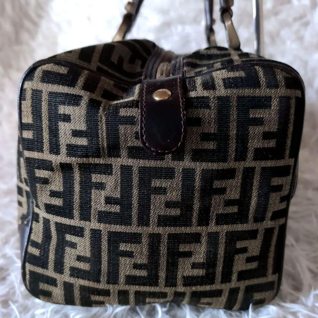 FENDIフェンディ ズッカ柄 キャンバス×レザー ハンドバッグ ボストンバッグ