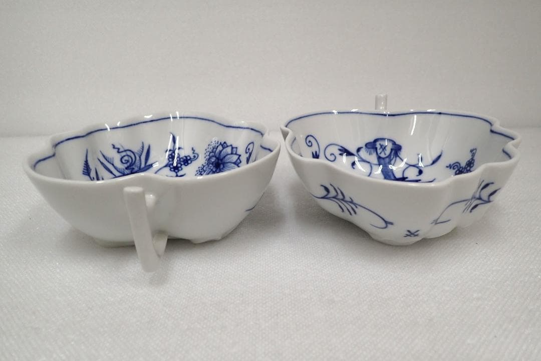 205/未使用品マイセン ブルーオニオン リーフディッシュ プレート 2点セット