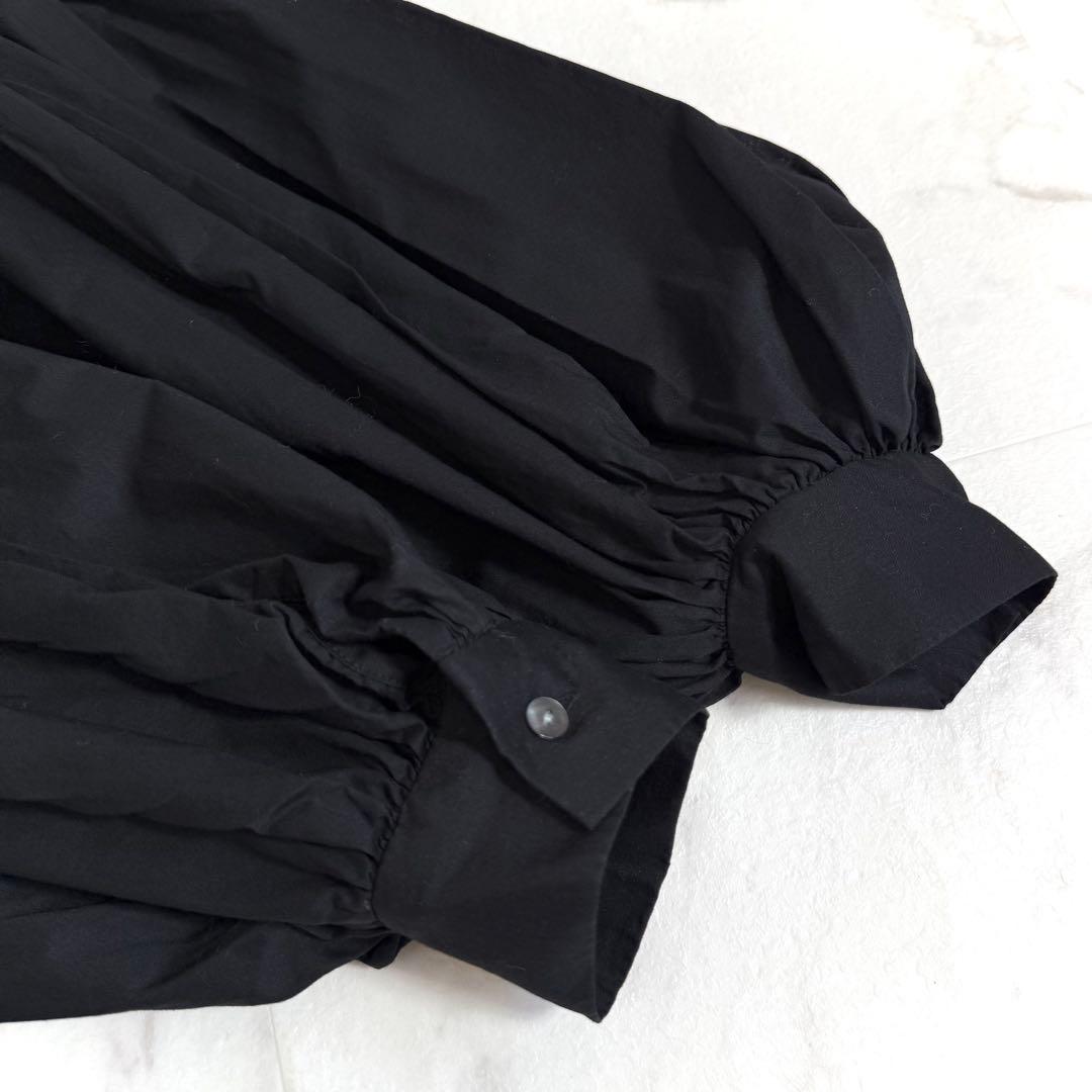 【新品】ミズイロインド ピンタックパフスリーブシャツ 定価1.9万円 ブラック