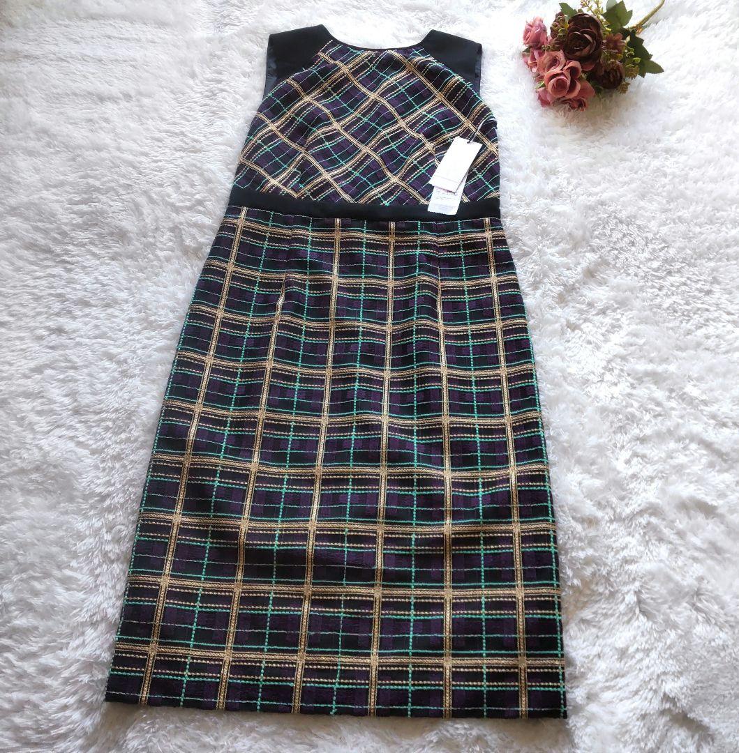 【新品】グレースコンチネンタル チェック レース ワンピース 38