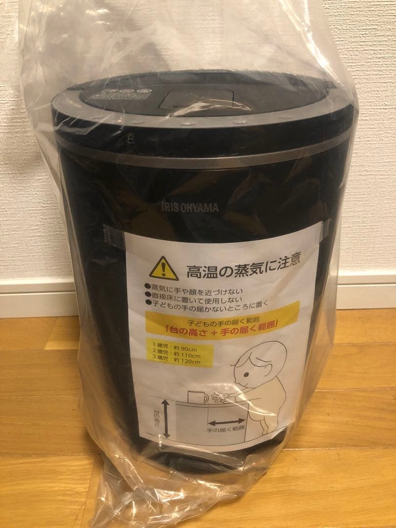 IRIS OHYAMA スチーム加湿器 ブラック