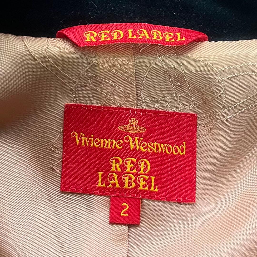 ヴィヴィアンウエストウッドレッドレーベル ハリスツイード ベロア切替 コート