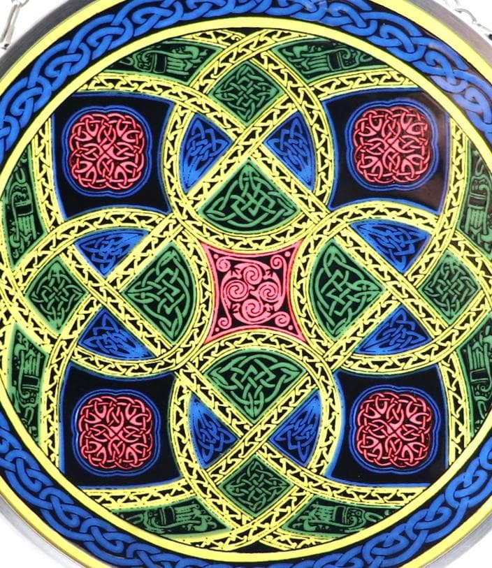 ケルト文様 ヴィンテージ ステンドグラス ケルズの書 キリスト 宗教