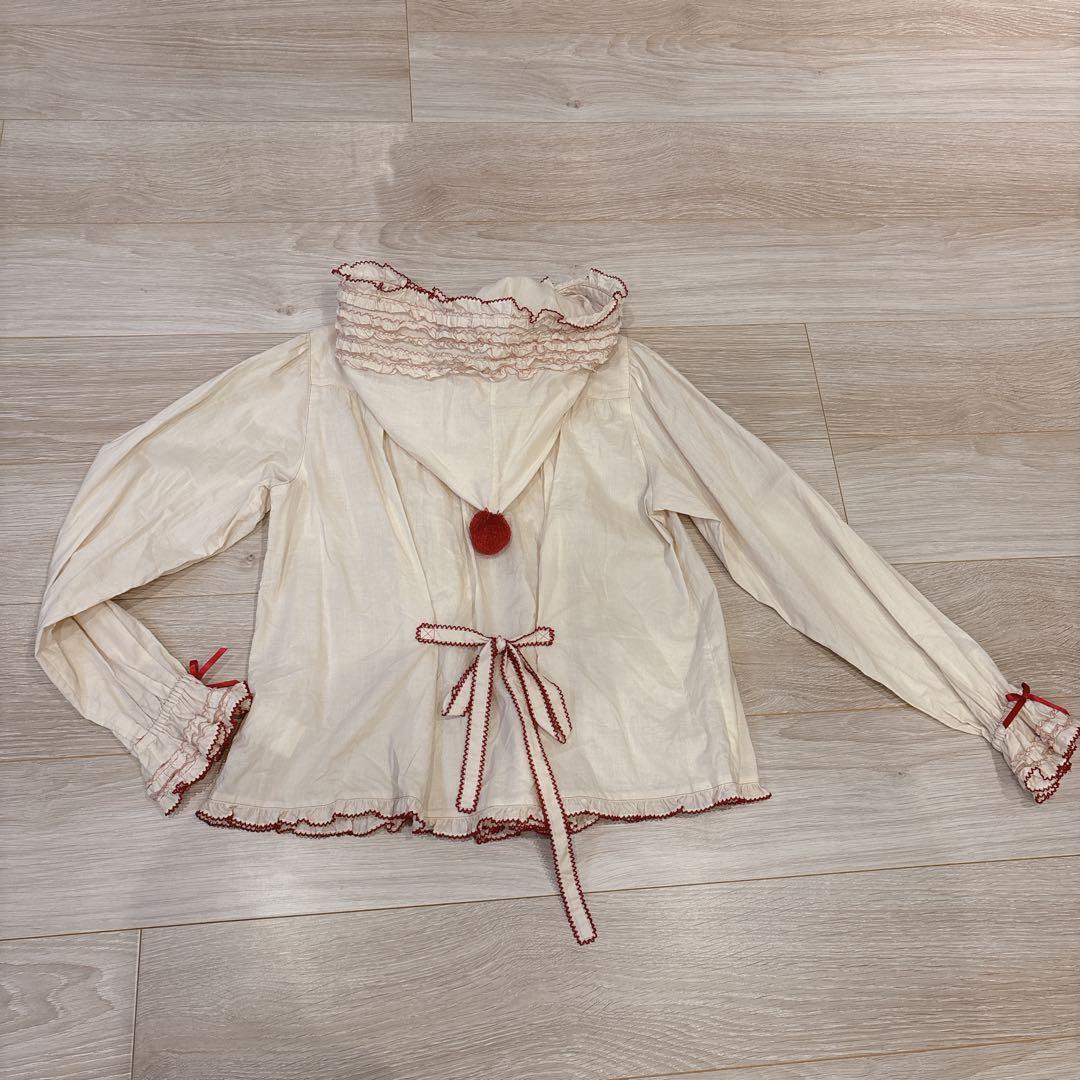 ピンクハウス サンタフード付きローンブラウス キナリ