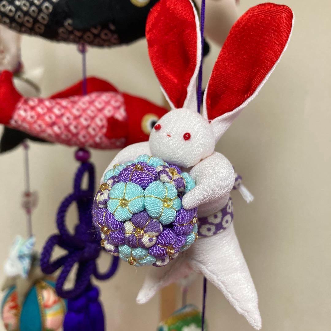 528 ごろちゃん　男の子とうさぎの吊るし飾り　吊るし雛