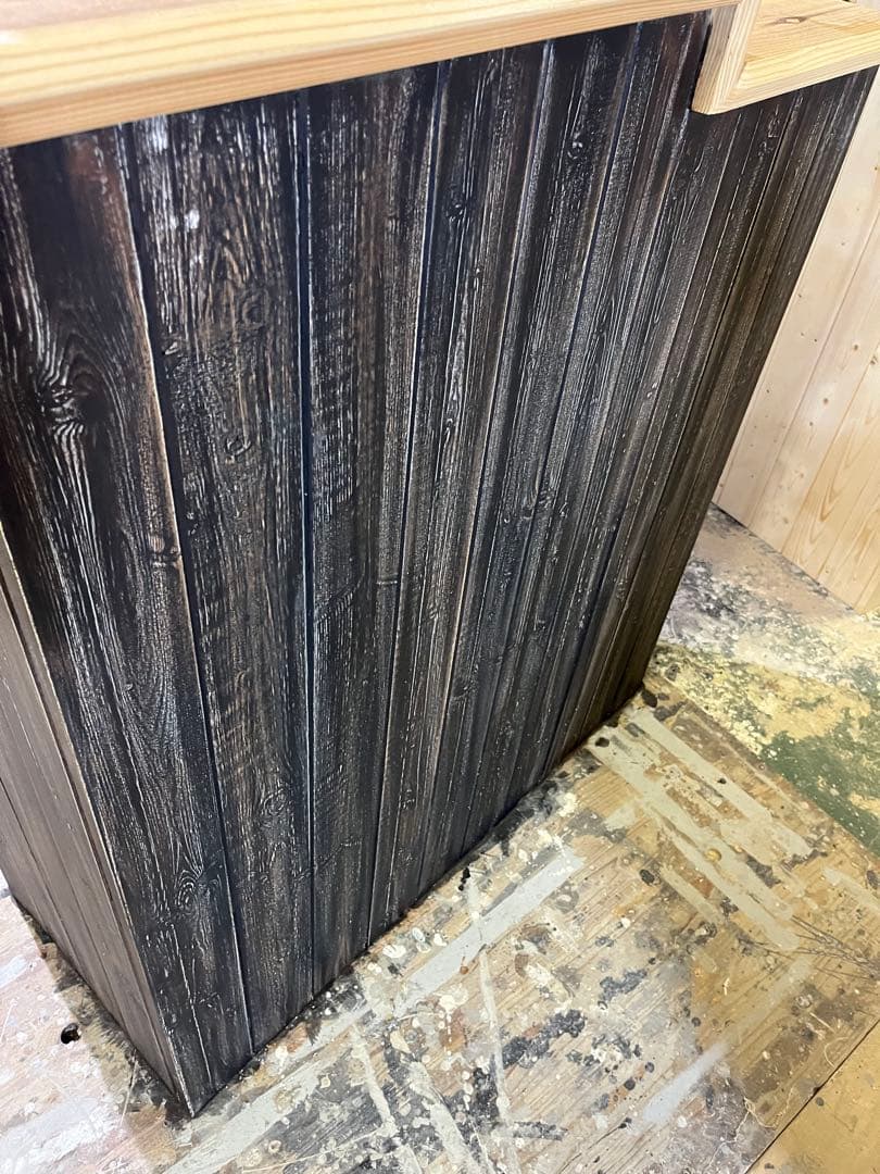 現品処分品　木製ダークブラウンカウンターテーブル