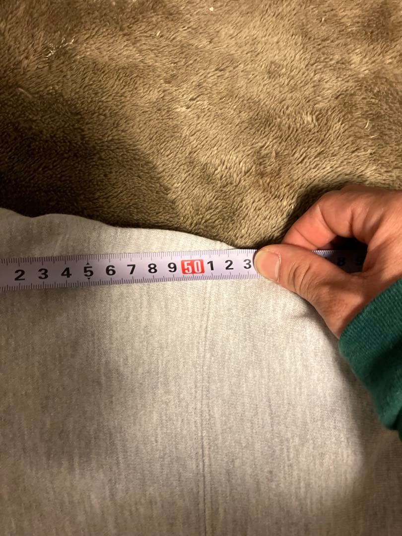 タグ無しチャンピオンリバースウィーブ　トレーナー3段プリント グレー