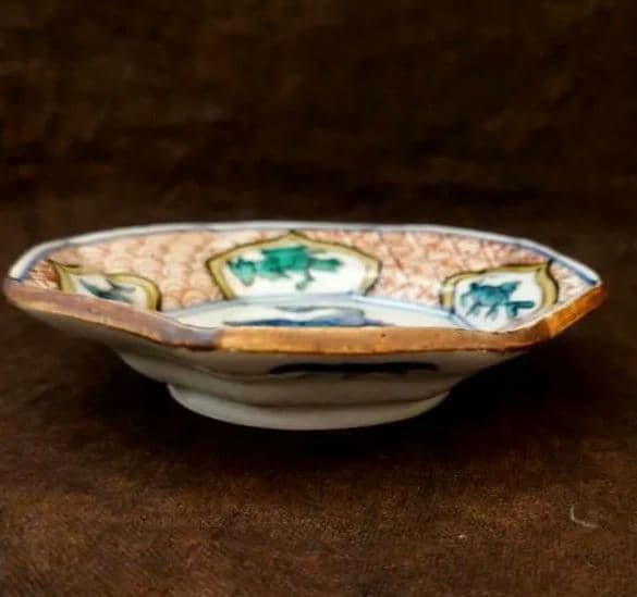 松浦コータロー 八角形の虎と魚の手描き皿