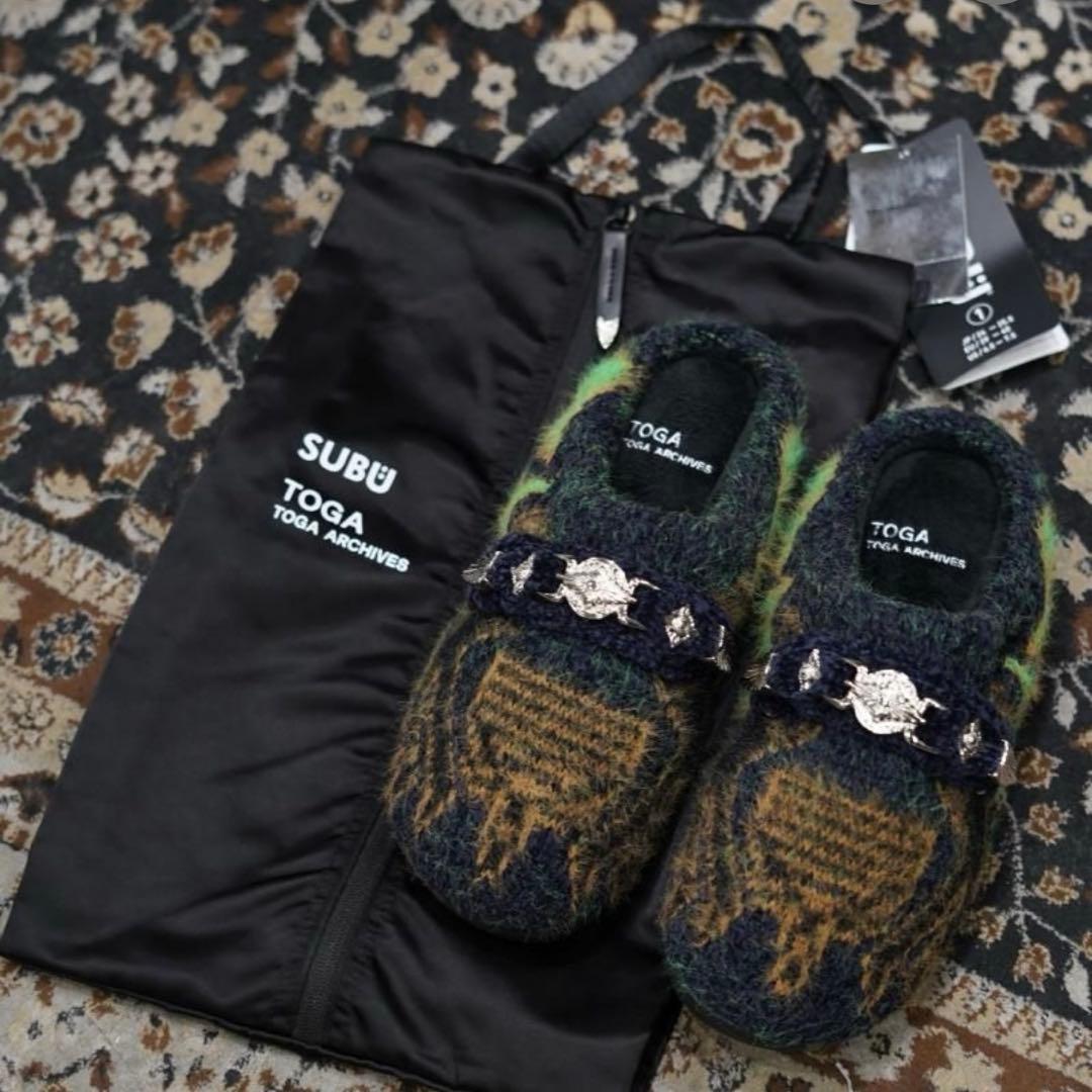 KNIT SLIP-ON TOGA×SUBU ネイビー