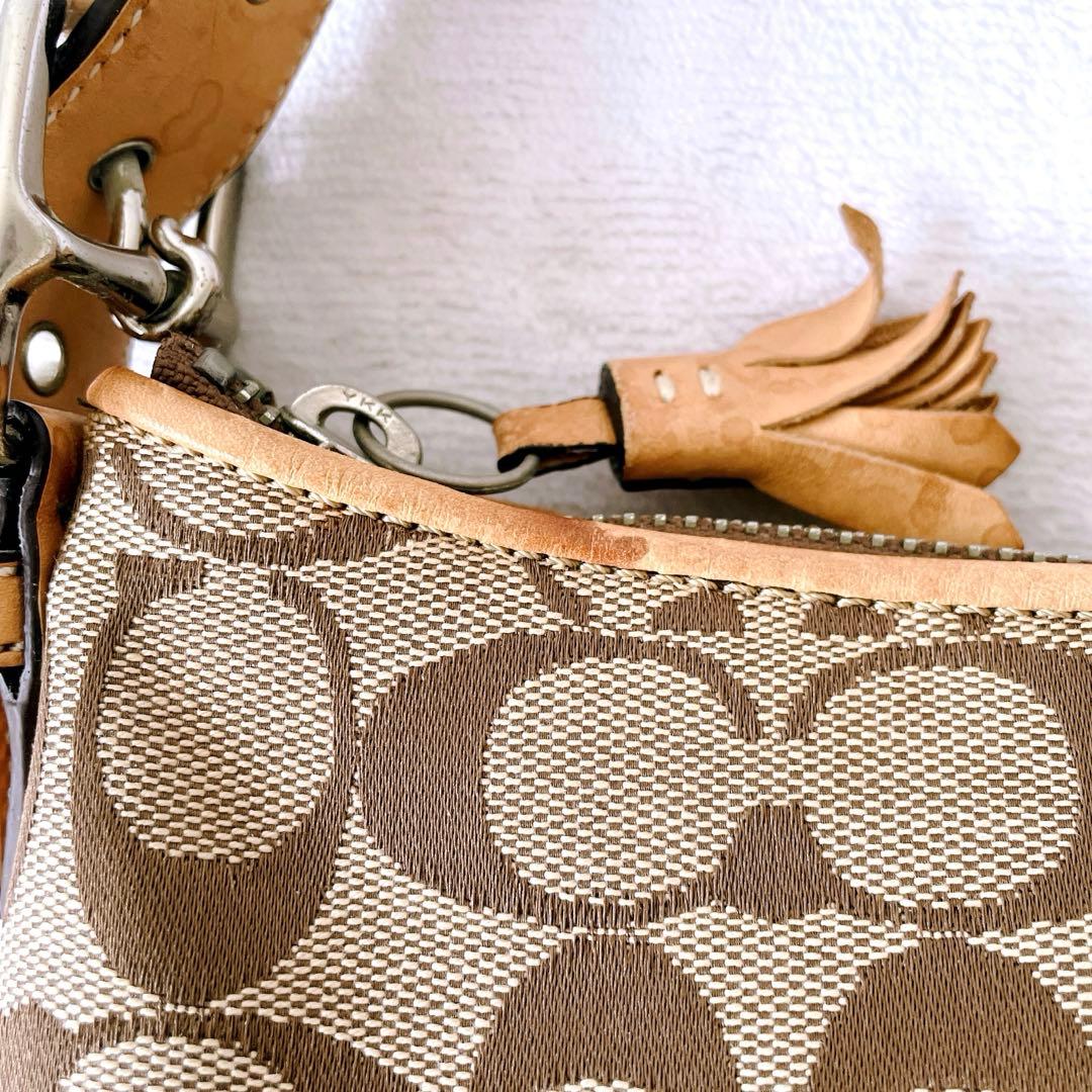 コーチ 6371 シグネチャー アクセサリーポーチ ワンショルダーバッグ