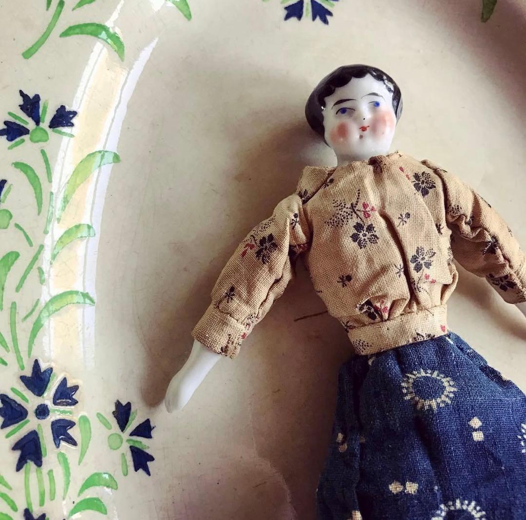 アンティーク　チャイナヘッドドール　16センチ　ドイツ